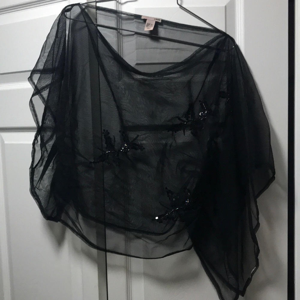 Sheer sequins coverup top